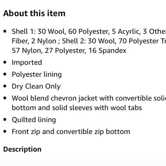 PrAna NWT Caprise Herringbone Gravel Black / Gray Jacket Coat Convertible Medium - Picture 11 of 12